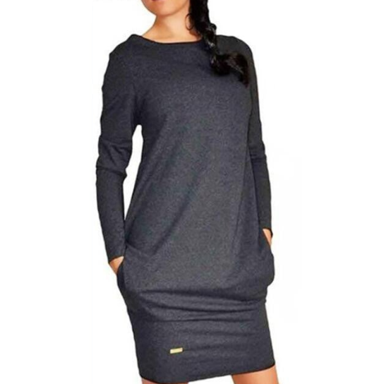 Women Dress Casual Clothing Work Wear Office Party Dresses Long Sleeve