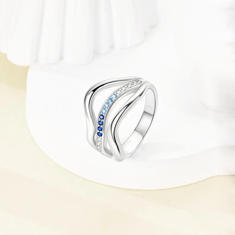 Sterling Silver Four Leaf Clover Star Moon Heart Rings For Women Sparkling Zircon Fine Wedding Engagement