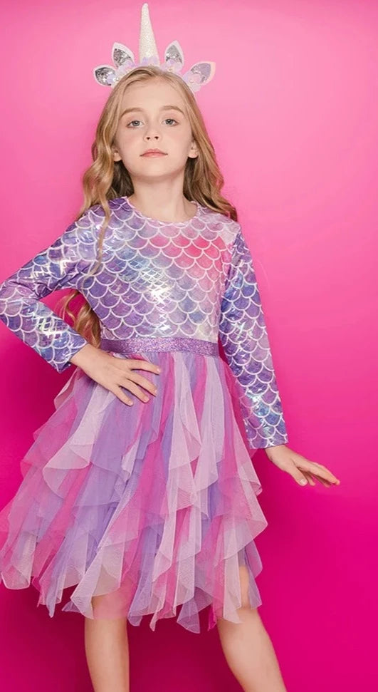Princess Dress Mermaid Children Birthday Party Girls Dress Irregular L Princess Dress Mermaid Children Birthday Party Girls Dress Irregular L