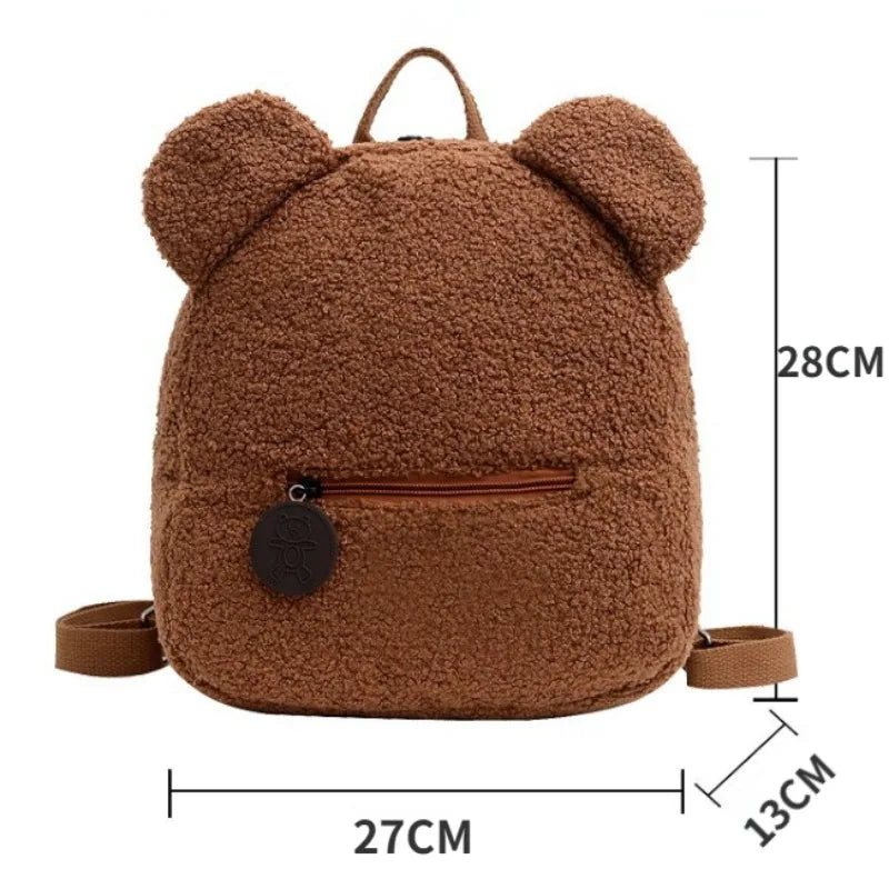 Personalised Embroidery Bear Embroidered Portable Travel Shopping Plush Lovely Rucksack Toddler Teddy Backpack