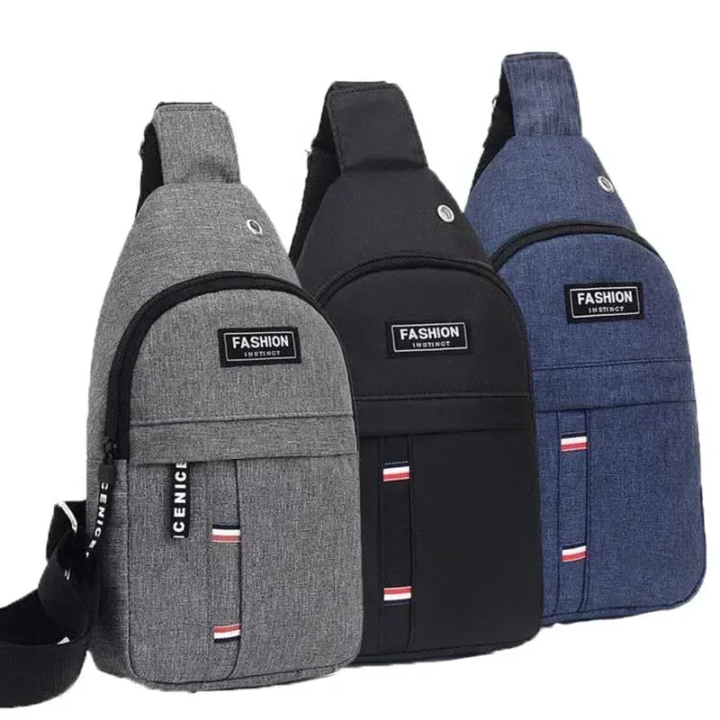 Nylon Shoulder Bag Chest Bag For Men Outdoor Casual Fanny Pack Small Satchel Canva Handbag Zipper Messenger Fashion Bags