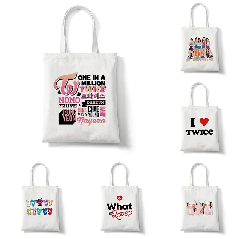 Canvas Tote Bag Eco Shopping Bag Large Capacity Shoulder Bag for Women Female Foldable Shopper Bag