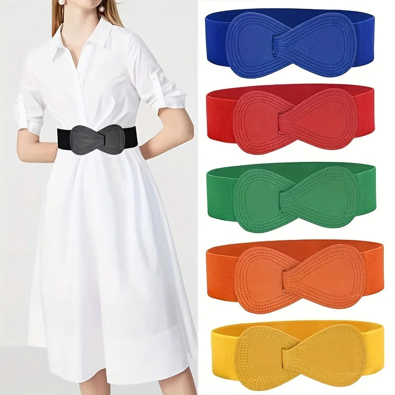 Womens elastic waistband  daily commuting dress decoration waist