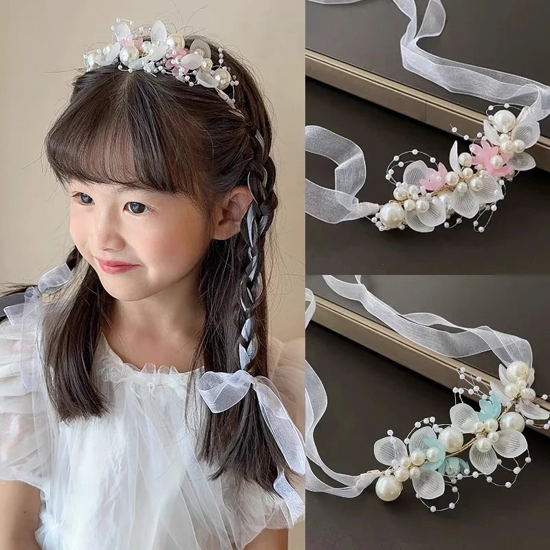 Flower Crown Bride Headband Wedding Hair Accessories Gorgeous Flower Headbands Hair Vine Hair Ornament For Women Girls