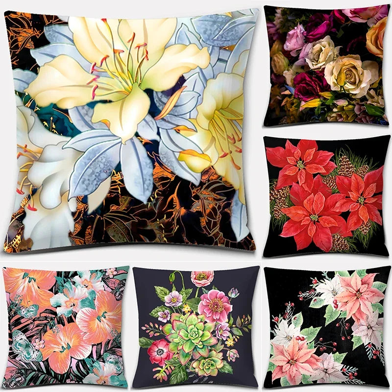 Flower Series Decorative Pillowcase Bohemian Living Room Sofa Office Cushion cover Wedding party  Home decor