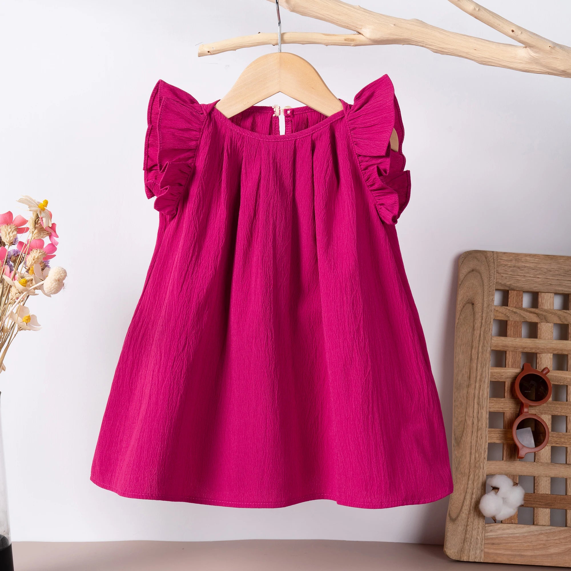 Girl Korean Casual Dresses Summer Infant Girls Solid Dress Cute and Sw