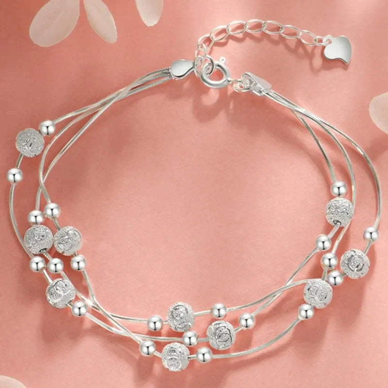 Sterling Silver Bracelet Woman Vintage Luxury Original Jewelry Accessories Fashion Designer Party Wedding Jewelry