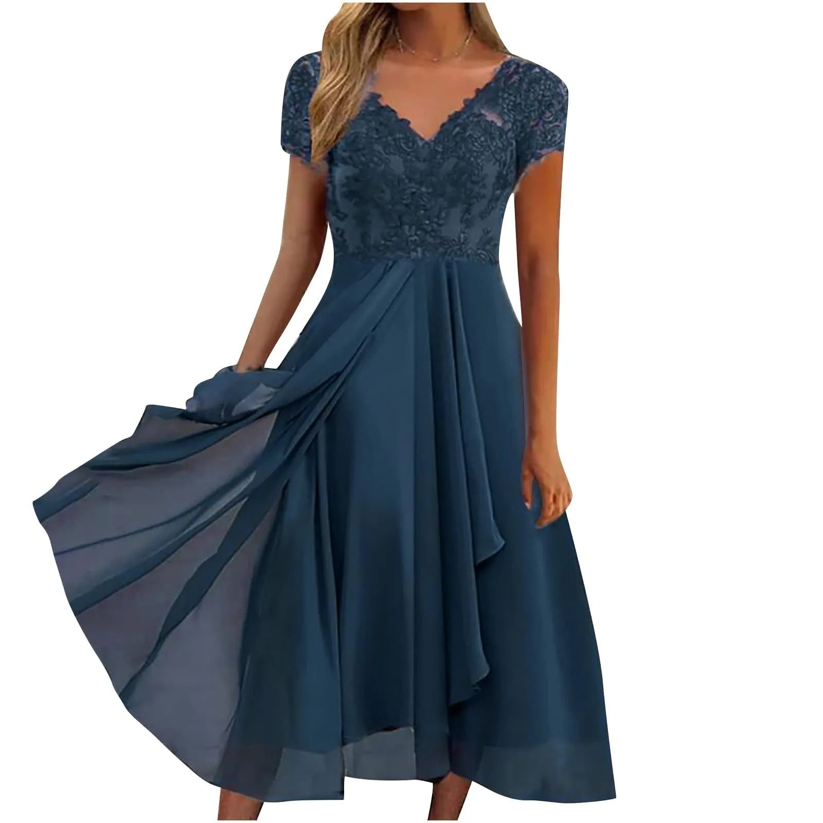 sachin and babi light blue dress FWJSDPZ Summer Women Ruffle Short-sleeve Chiffon Dress V-neck High Waist  Floral Print Beach Midi Backless Dresses (Color : Flowers 29, Size : S)  price in UAE | Amazon UAE