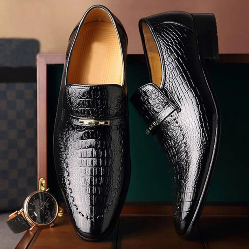Mens Leather Shoes new Luxury Crocodile Pattern Man Business Dress Sho Mens Leather Shoes new Luxury Crocodile Pattern Man Business Dress Sho