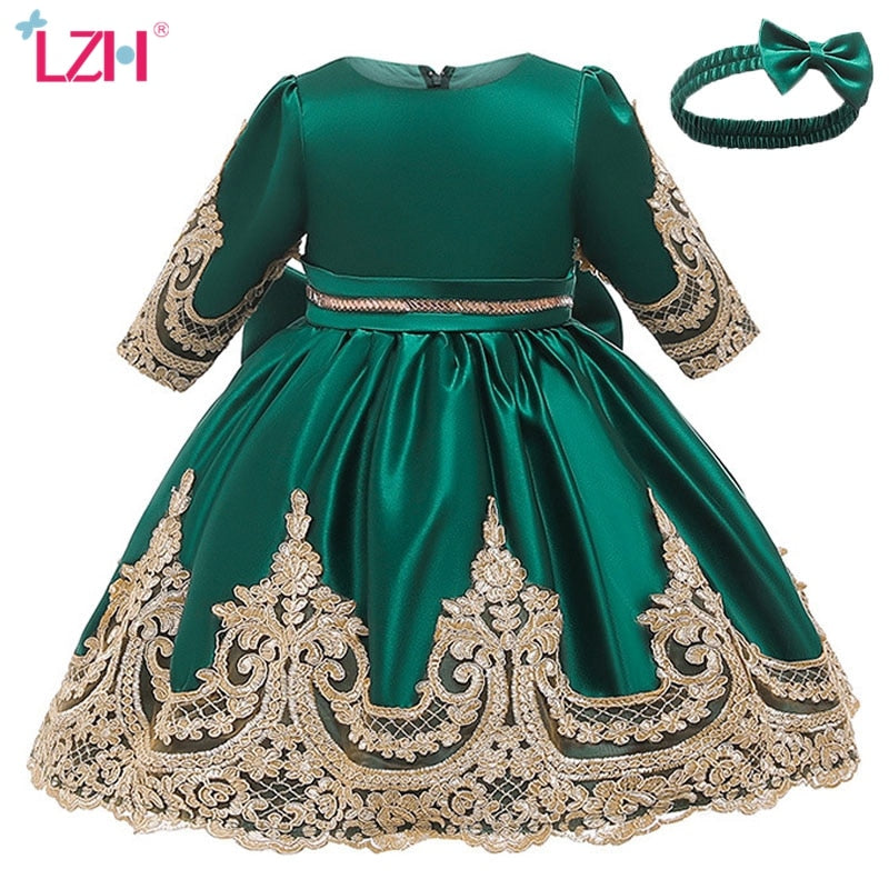 LZH Kids New Year Christmas Dress For Girls Elegant Princess Dress Chi