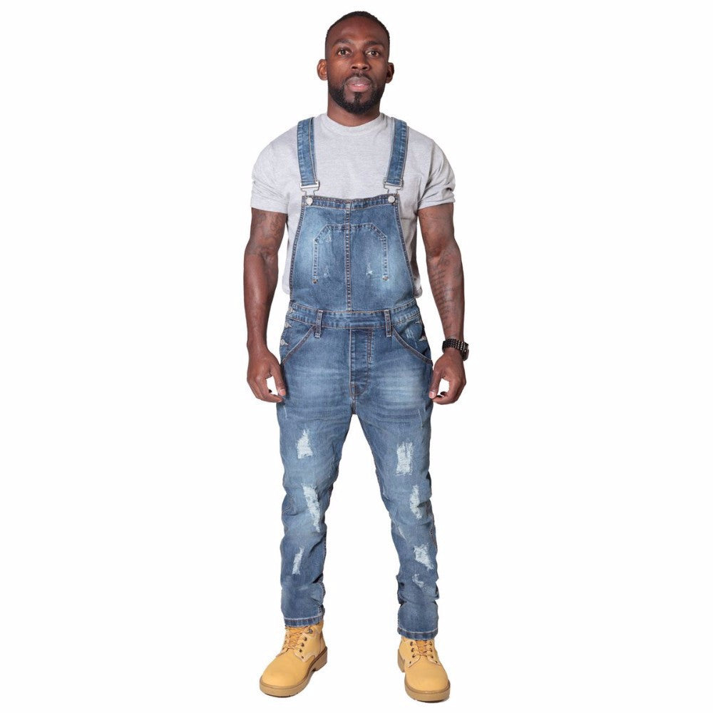 Fashion Full Length Denim jumpsuit Clothing Biker Pencil Long Pants Men Fitness Jeans - CelebritystyleFashion.com.au online clothing shop australia