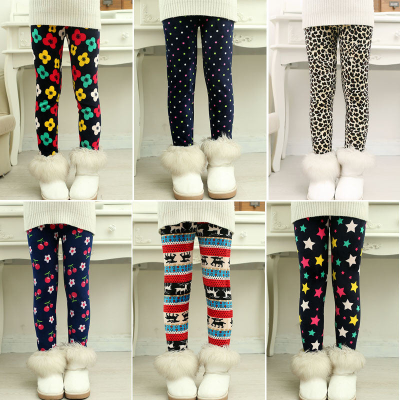 winter girls leggings Children's 3-9 Y Warm Pant All-Match Fleece thickening Leggings Children's Thick Pants - CelebritystyleFashion.com.au online clothing shop australia