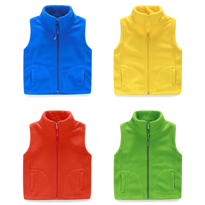 thicken winter cotton vest turtleneck solid fashion baby fleece vest kids waistcoat boys girls fleece jacket - CelebritystyleFashion.com.au online clothing shop australia