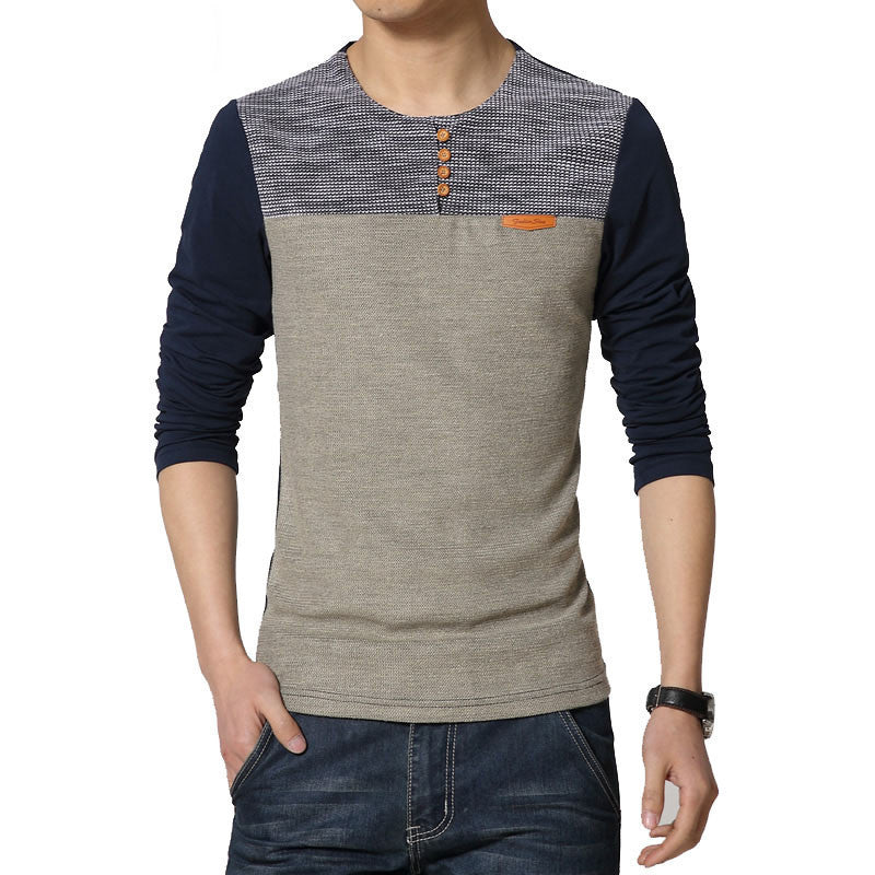 New Spring Fashion Brand O-Neck Slim Fit Long Sleeve T Shirt Men Trend Casual Men T-Shirt Korean T Shirts 4XL 5XL - CelebritystyleFashion.com.au online clothing shop australia