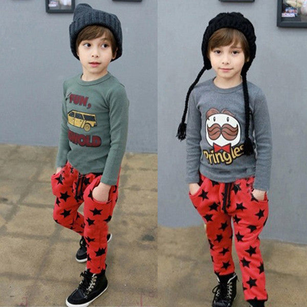 Fashion Toddler Boys Cotton Long Pants Stars Pattern Trousers Casual Bottoms - CelebritystyleFashion.com.au online clothing shop australia