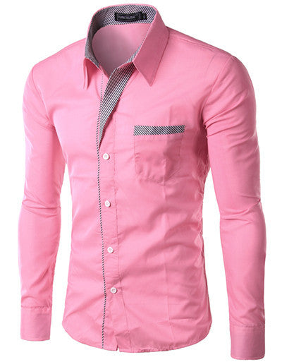 Brand New Mens Formal Business Shirts Casual Slim Long Sleeve Dresse Shirts Camisa Masculina Casual Shirts Asian Size M-4XL 8012 - CelebritystyleFashion.com.au online clothing shop australia