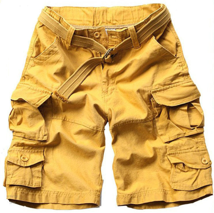 Free Belt High Quality Mens Cargo Shorts Multi-pocket Solid Men Short Pants - CelebritystyleFashion.com.au online clothing shop australia
