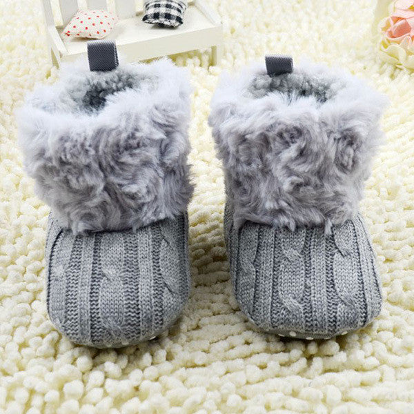 Baby Shoes Infants Crochet Knit Fleece Boots Toddler Girl Boy Wool Snow Crib Shoes Winter Booties - CelebritystyleFashion.com.au online clothing shop australia