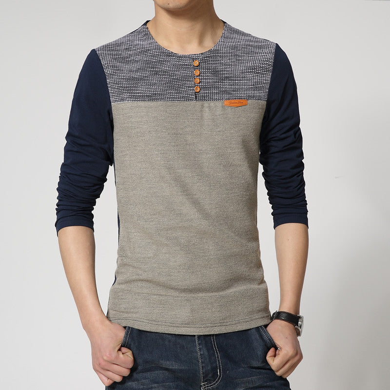 New Spring Fashion Brand O-Neck Slim Fit Long Sleeve T Shirt Men Trend Casual Men T-Shirt Korean T Shirts 4XL 5XL - CelebritystyleFashion.com.au online clothing shop australia