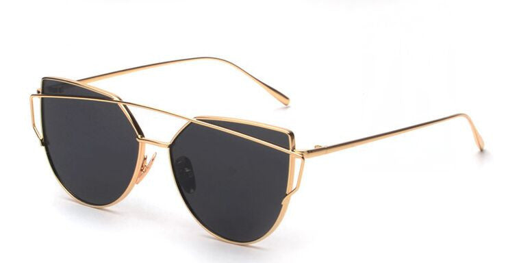 New Women 6 Colour Luxury Flat Top Cat Eye Sunglasses Women Twin Beam Sunglasses Double-Deck Alloy Frame UV400 M195 - CelebritystyleFashion.com.au online clothing shop australia