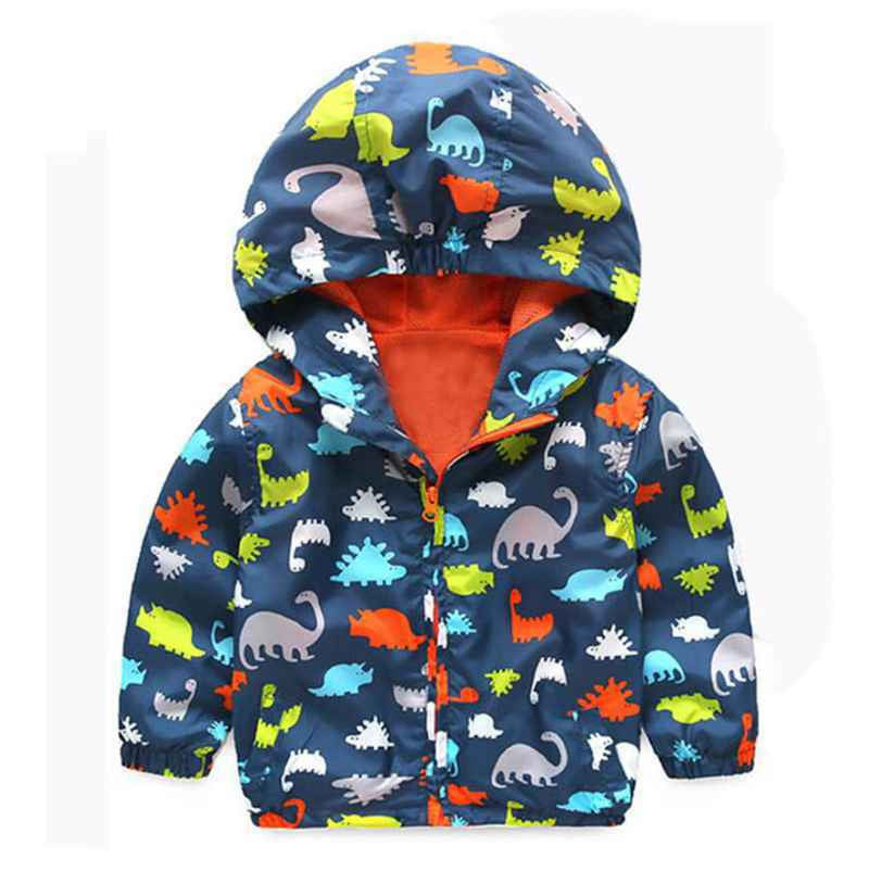 90-120cm Cute Dinosaur Spring Kids Jacket Boys Outerwear Coats Active Boy Windbreaker Cartoon Sport Suit For Children Kids - CelebritystyleFashion.com.au online clothing shop australia