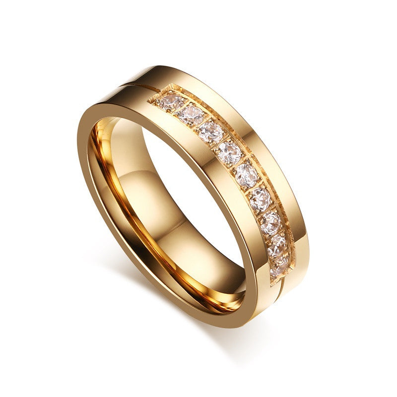 Wedding Bands Rings For Love 18K Gold Plated CZ Diamond & Zirconia Stainless Steel Ring - CelebritystyleFashion.com.au online clothing shop australia