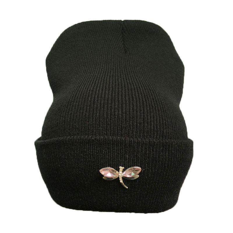 Dragonfly Crystal Accessory Beanie Hat For Women, Hip Hop Cute Hats Winter Caps Female Beanies bonnet - CelebritystyleFashion.com.au online clothing shop australia