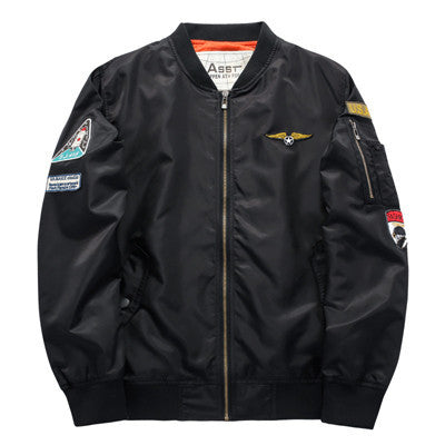 Men Bomber Jacket Air Force One Hip Hop Patch Designs Slim Fit Pilot Bomber Jacket Coat Men Jackets,YA372 - CelebritystyleFashion.com.au online clothing shop australia