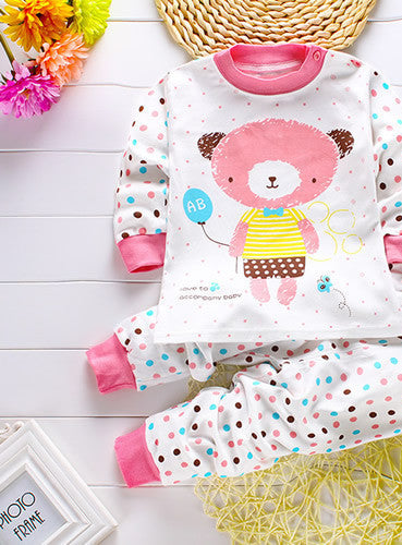 2pcs/set Newborn Baby Clothing Sets for 7-24M Brand kids Clothes 100% Cotton long sleeve base shirt Undershirts pyjamas bears - CelebritystyleFashion.com.au online clothing shop australia