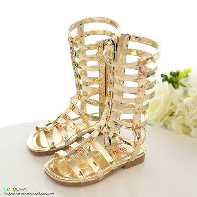 female children sandals princess shoes high shoes cutout gladiator baby boots - CelebritystyleFashion.com.au online clothing shop australia