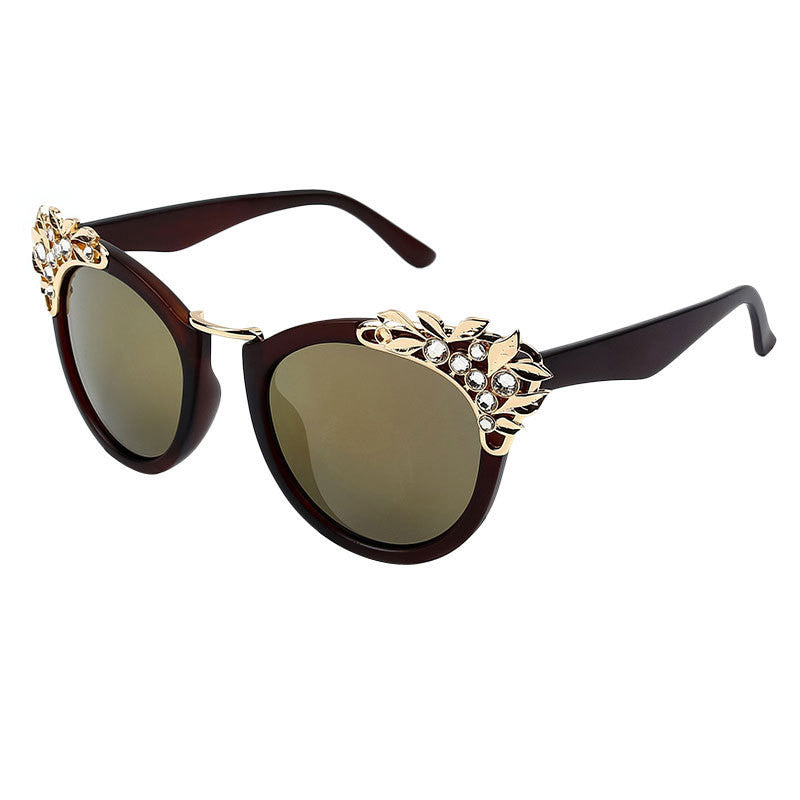 New Women Luxury Brand Sunglasses Jewelry Flower Rhinestone Decoration Sun glasses Vintage Shades Eyewear - CelebritystyleFashion.com.au online clothing shop australia