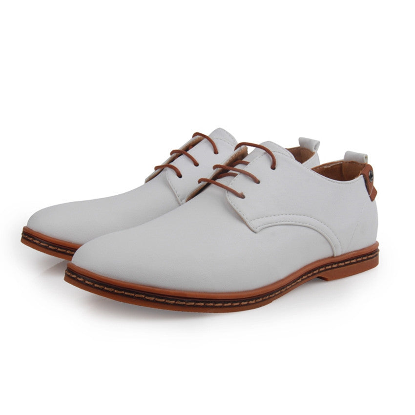 Leather Casual Men Shoes Fashion Men Flats Round Toe Comfortable Office Men Dress Shoes - CelebritystyleFashion.com.au online clothing shop australia