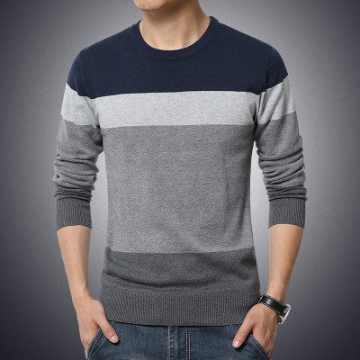 Korean fashion simple autumn male V-neck long-sleeve sweater solid color slim men's clothing - CelebritystyleFashion.com.au online clothing shop australia