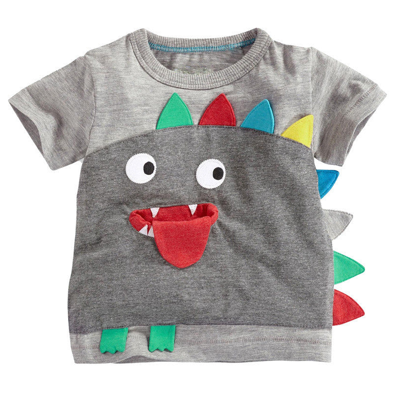 gray boy T-shirts cartoon monster children t shirts kids clothes boy tops and tees boy summer style kids clothing - CelebritystyleFashion.com.au online clothing shop australia