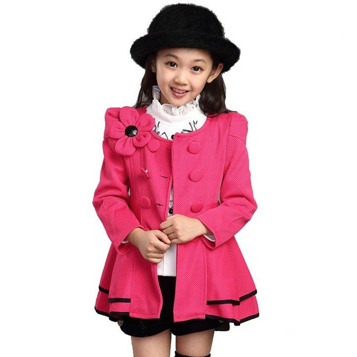 girls jacket children's clothing big kids spring & autumn child medium-long double breasted baby outerwear girl trench coat - CelebritystyleFashion.com.au online clothing shop australia