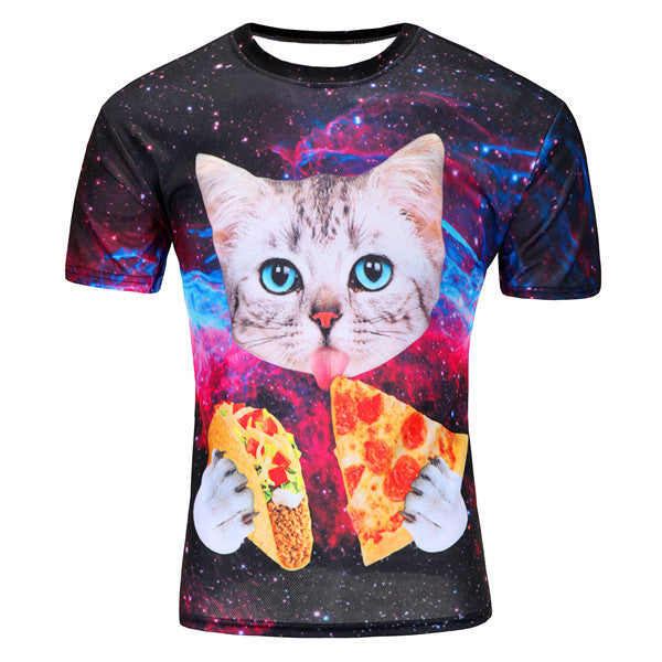 Men Fashion 3D Animal Creative T-Shirt, Lightning/smoke lion/lizard/water droplets 3d printed short sleeve T Shirt M-4XL - CelebritystyleFashion.com.au online clothing shop australia