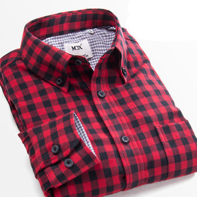 New Fashion Fall Winter Men Casual Plaid Shirt Long Sleeve Slim Fit Flannel Man Clothes Mens Shirts (Many Colors Available) - CelebritystyleFashion.com.au online clothing shop australia