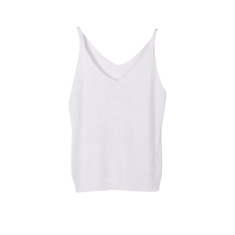 Sexy Women Fashion Knitting Vest Top Sleeveless V-Neck Blouse Casual Tank Tops - CelebritystyleFashion.com.au online clothing shop australia