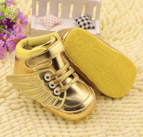 Soft Non-slip PU Newborn Baby First Walkers Shoe Infant Child Gold Pony Wing Toddler Boots Boy Girl Angel Wings Booties 0-2T - CelebritystyleFashion.com.au online clothing shop australia