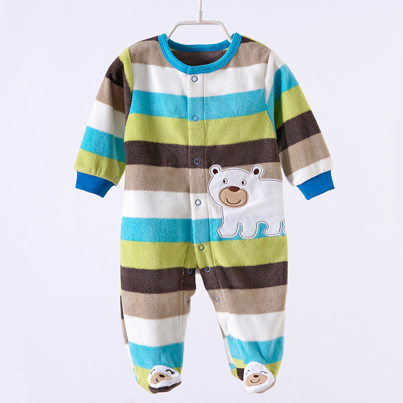 0-12M Baby Boy Rompers Blue Star Horse Baby Rompers Long Sleeves O-Neck Fleece Giraffe Baby Clothing Character Pattern V20 - CelebritystyleFashion.com.au online clothing shop australia