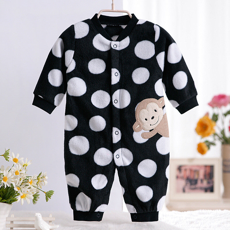 0-12M Baby Boy Rompers Blue Star Horse Baby Rompers Long Sleeves O-Neck Fleece Giraffe Baby Clothing Character Pattern V20 - CelebritystyleFashion.com.au online clothing shop australia