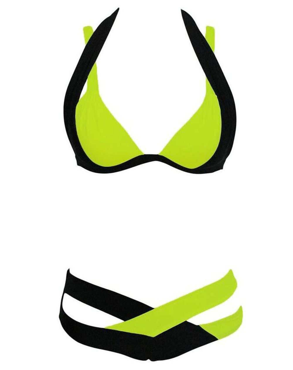 New Mix color sexy two piece adjust bust Summer Style Bikini Set Push Up Swimsuits Swimwear Cross Bandage Bathing Suits - CelebritystyleFashion.com.au online clothing shop australia