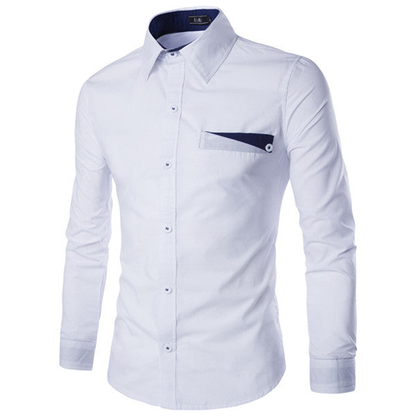 New Brand Men's Casual Shirt Long Sleeve Turn-Down Collar Solid Color Shirts Slim Fit Dress Shirt For Men Business Shirt 9048 - CelebritystyleFashion.com.au online clothing shop australia