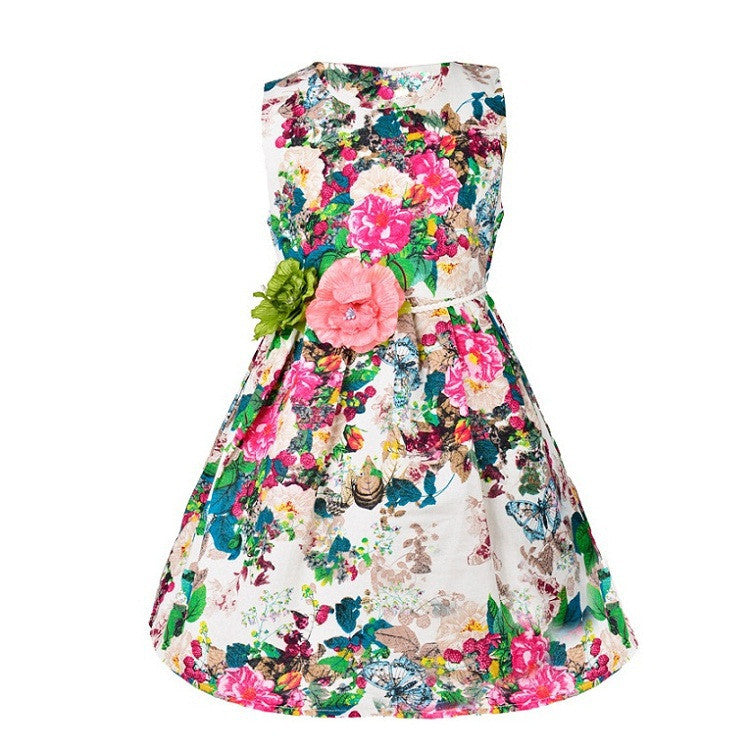 Kids clothing summer dresses for girls summer style girl dress floral print cotton birthday party sundress baby children clothes - CelebritystyleFashion.com.au online clothing shop australia