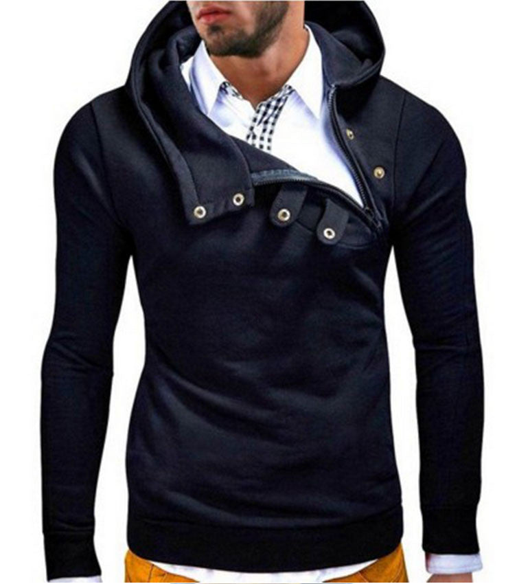 Fashion New Oblique Zipper Style Men Hoodies Autumn Clothing Slim Fit Poleron Hombre Plus Size M-3XL Assassins Creed Hoodie - CelebritystyleFashion.com.au online clothing shop australia