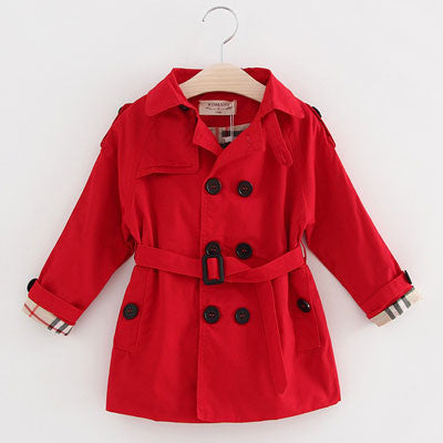 Fashion Girls Boys Trench Clothing Children Wind Jacket Autumn Winter Child Casual Coat Turn-down Collar Outwear - CelebritystyleFashion.com.au online clothing shop australia