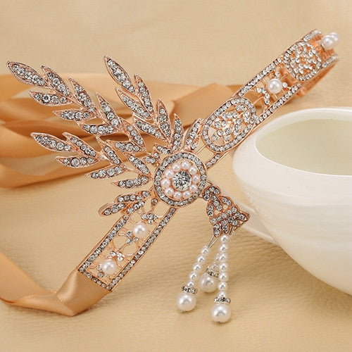 1pc Bridal Great Gatsby 1920s Hair Band Vintage Style Alloy Headpiece Pearls Charleston Party Wedding Headband WLL9027 - CelebritystyleFashion.com.au online clothing shop australia