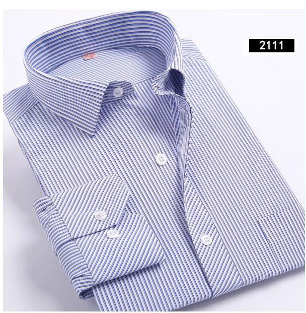 Plus 5XL 6XL Autumn New Men Striped Dress Shirts Formal Fashion Long Sleeve Brand Business Men Casual Shirts Regular Fit - CelebritystyleFashion.com.au online clothing shop australia