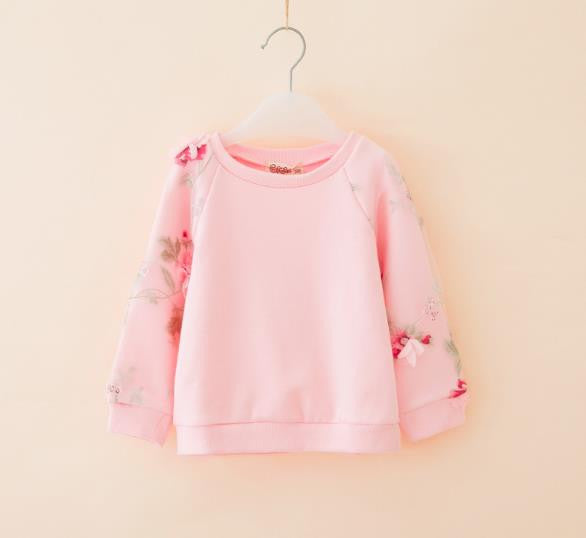 flower cotton stereo leisure hoodies baby girls round neck long sleeved turtleneck jacket - CelebritystyleFashion.com.au online clothing shop australia