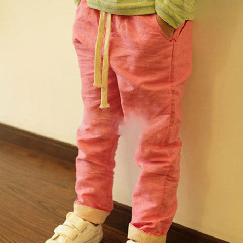 Children Linen Candy Color Pants Big Boys & Girls Summer Breathable Hemp Trousers Kids Drawstring Joggers, YC057 - CelebritystyleFashion.com.au online clothing shop australia